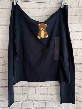 Modern Lux Navy Blue Graphic Tee with White Logo